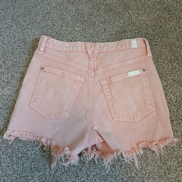 7 For All Mankind Mid-Rise Button Fly Monroe Cutoff Shorts Women's Size 23 - Picture 2 of 7